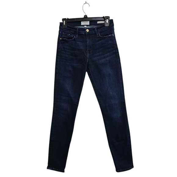 Frame Denim Le Skinny De Jeanne Crop Mid Rise Blue Jeans 28 Preowned - Picture 1 of 8